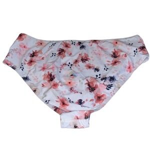 white & pink floral bikini bottom size  XXL fits women size 16-18 high waist